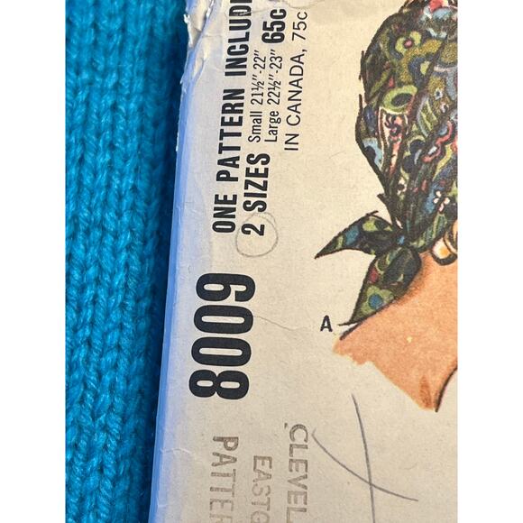 McCalls 8009 Sewing pattern hat turban hood 1960s - Picture 2 of 6